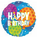 Happy Birthday Balloons 18-Inch Round Foil Balloon