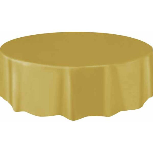 84" ROUND TABLECOVER GOLD 1PK