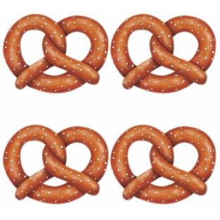 Double-Sided Pretzel Cutouts for Oktoberfest, 4-Pack