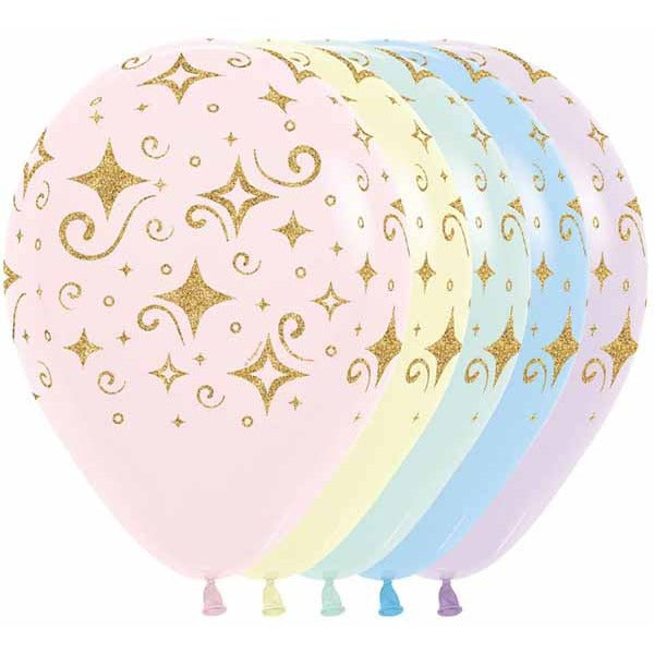 Sempertex 11" Pastel Matte Diamonds Latex Balloons, 50 Count