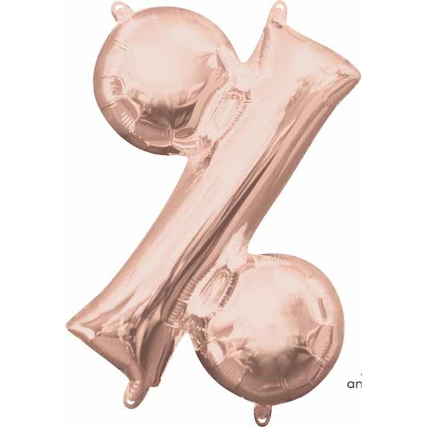 Rose Gold Percent Symbol Balloon, 16 Inch