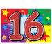 Glittered Number 16 Birthday Sign, 10 x 15 Inches