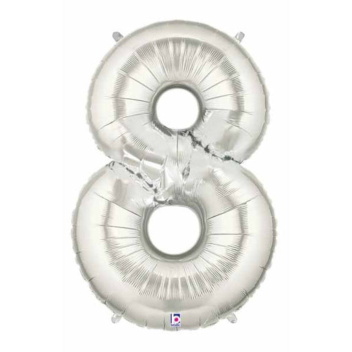 34-Inch Silver Number 8 Megaloon Balloon