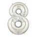 34-Inch Silver Number 8 Megaloon Balloon