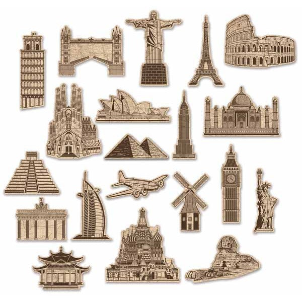 Around the World Double-Sided Cutouts, 20 Count