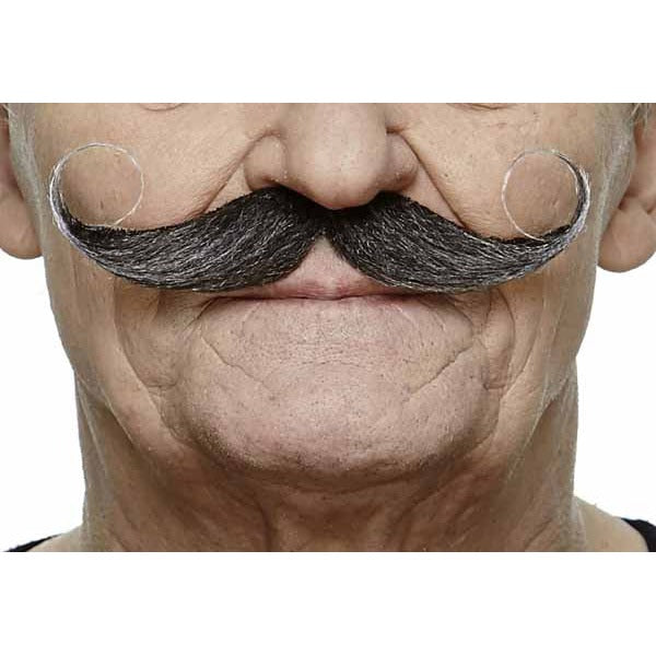 MOUSTACHE BLACK/GREY 13 CM X 4 CM