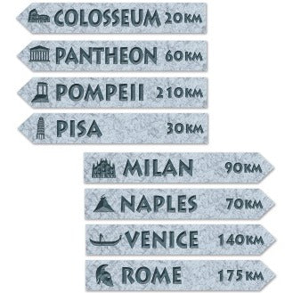 Italian Street Sign Cutouts, 4-Pack