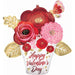 Happy Valentine's Day Painted Flowers 26-Inch Foil Balloon