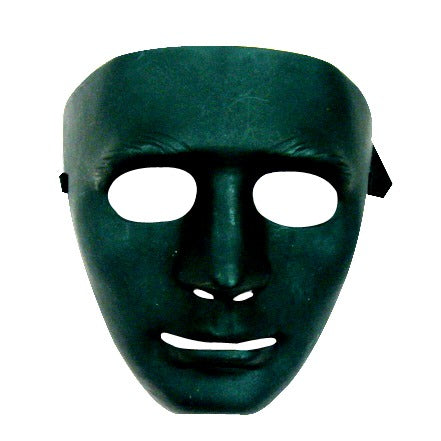 Black Plastic Costume Face Mask