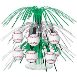 Baseball Mini Cascade Centerpiece, 7.5 Inches