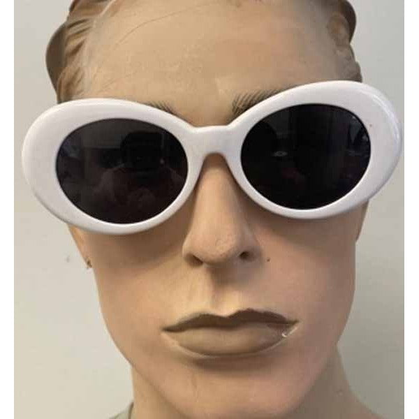 White Clout Style Sunglasses with Dark Lenses, 12 Pairs