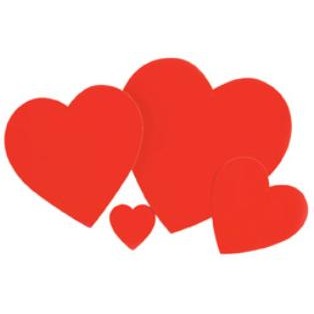 Assorted Red Heart Decorations, 9 Count