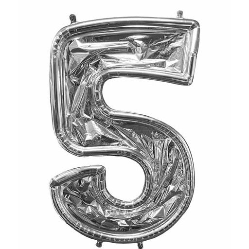 Silver Number 5 BalloonFormz Mosaic Balloon Frame, 49 Inch