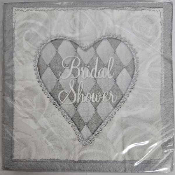 Platinum Wedding Shower Napkins, 16 Count