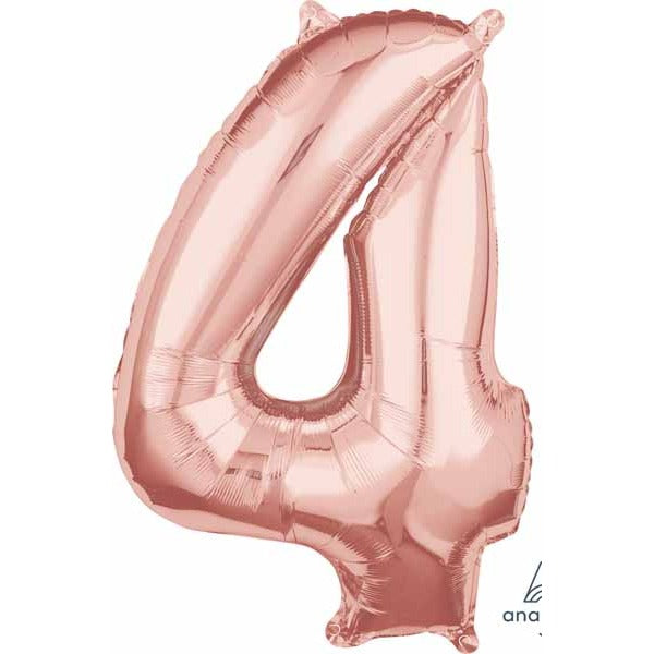 26-Inch Rose Gold Number 4 Balloon