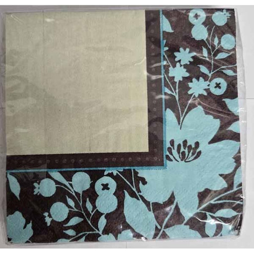 Cocoa Floral Beverage Napkins, 16 Count