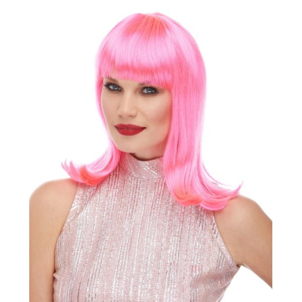 Peggy Sue Costume Wig in Hot Pink