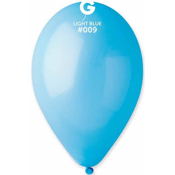 Gemar 12-Inch Light Blue Latex Balloons #009, 50 Count