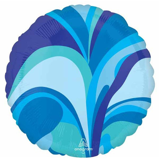 Blue Macro Marble 18-Inch Round Foil Balloon