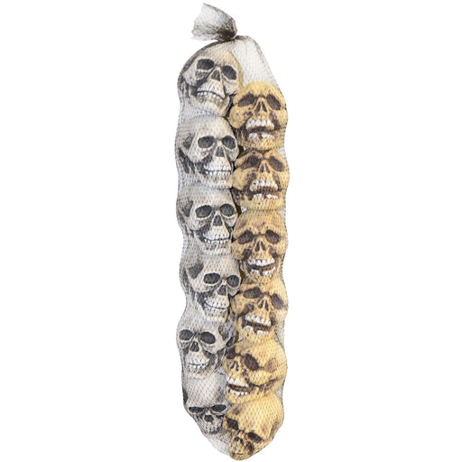Sac de crânes décorations d'Halloween, 12 pièces