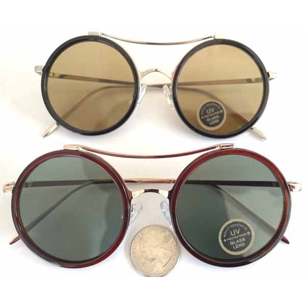 GLASS LENS ROUND FRM METAL ARM GLASSES/DZ