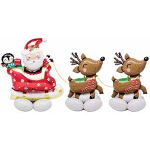 Santa and Reindeer AirLoonz Foil Balloon Kit, 99 Inch
