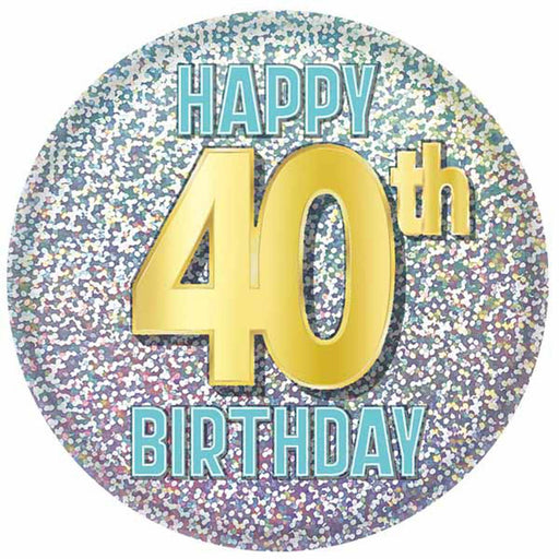 "40Th Birthday Printed Button - Look Good At 40!"