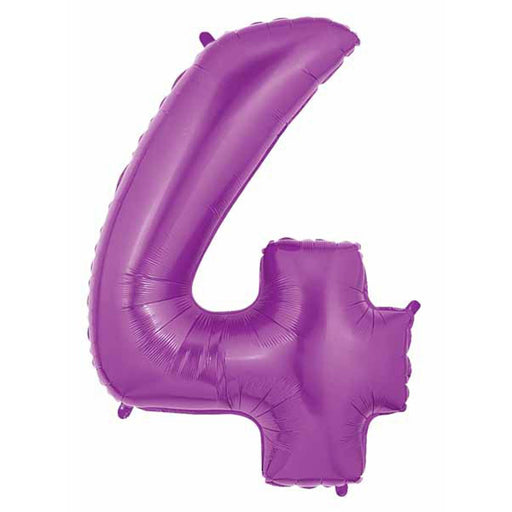 40" Purple Number 4 Megaloon Balloon.