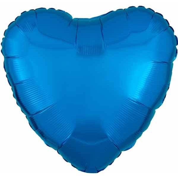 Anagram 18-Inch Metallic Blue Heart Foil Balloon