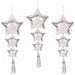 Silver Star Balloons with Tassels, 3 Pack