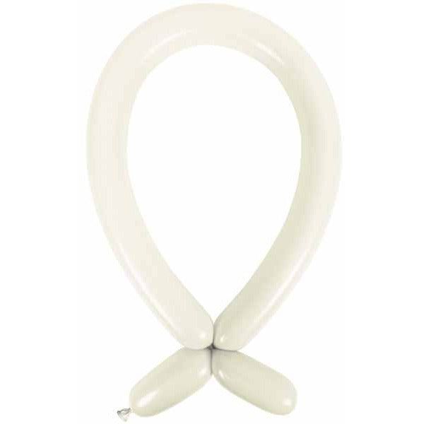 Anagram Frosty White 260 Modelling Balloons, 100 Count