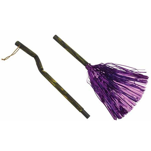 Purple Witch Broom Costume Accessory