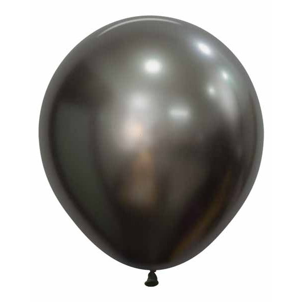 Sempertex 18" Silk Midnight Grey Latex Balloons, 25 Pack