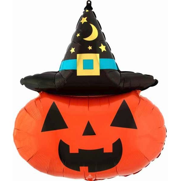 Witchy Pumpkin 28-Inch Halloween Foil Balloon