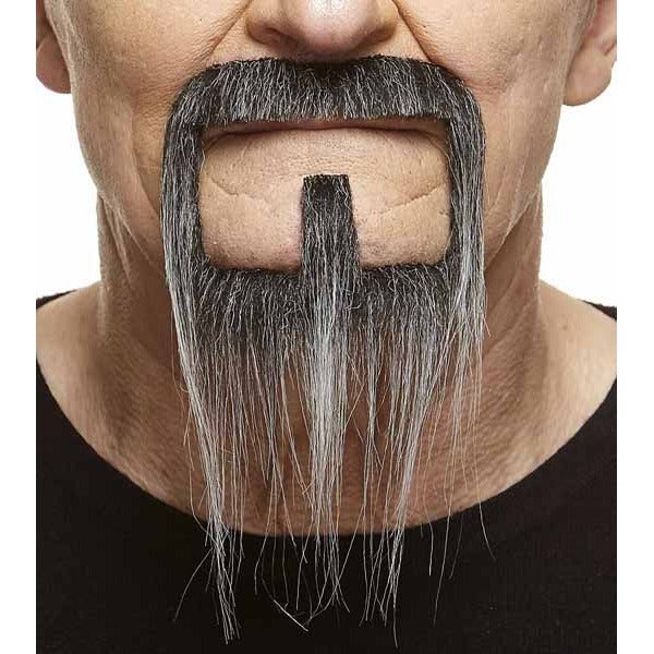 Black and Grey Moustache and Beard Costume Accessory
