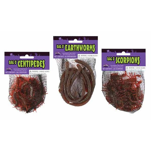 Bag O' Bugs Earthworm Decorations, 8 Count
