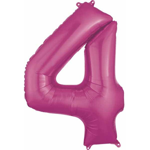 34-Inch Pink Number 4 Foil Balloon
