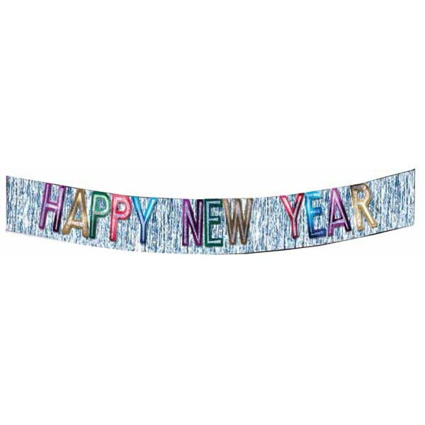 Multicolor Happy New Year Fringe Banner, 9 ft