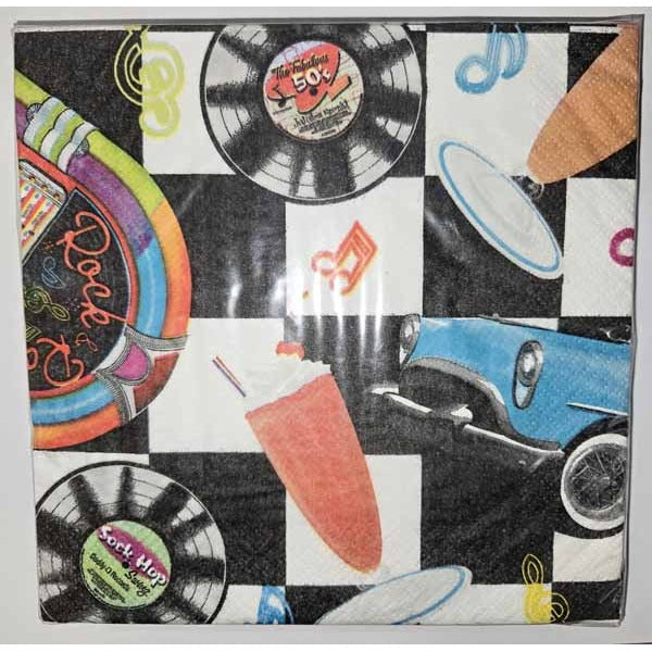 Sock Hop Luncheon Napkins, 16 Pack