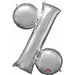 34-Inch Silver Percent Sign Foil Balloon