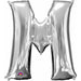 16-Inch Silver Letter M Air-Fill Foil Balloon