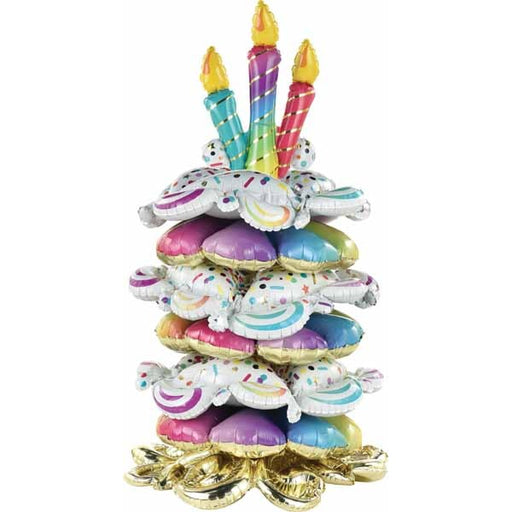 Birthday Cake Stacker Foil Balloon, 46 Inch