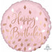 Blush Birthday 18" Round Foil Balloon