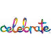 Celebrate Rainbow Script Balloon
