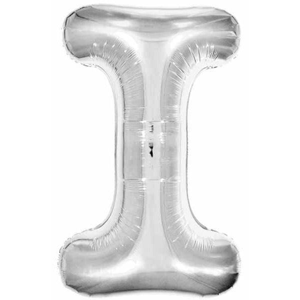 34 Inch Silver Letter I Foil Balloon