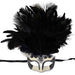 Black Masquerade Mask with Black Flowers