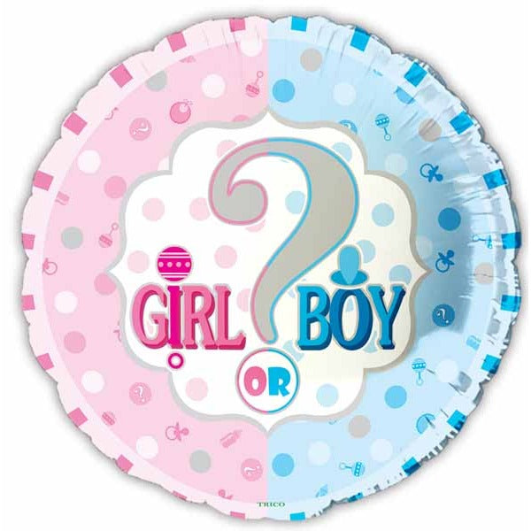 Girl or Boy Gender Reveal 18" Foil Balloon