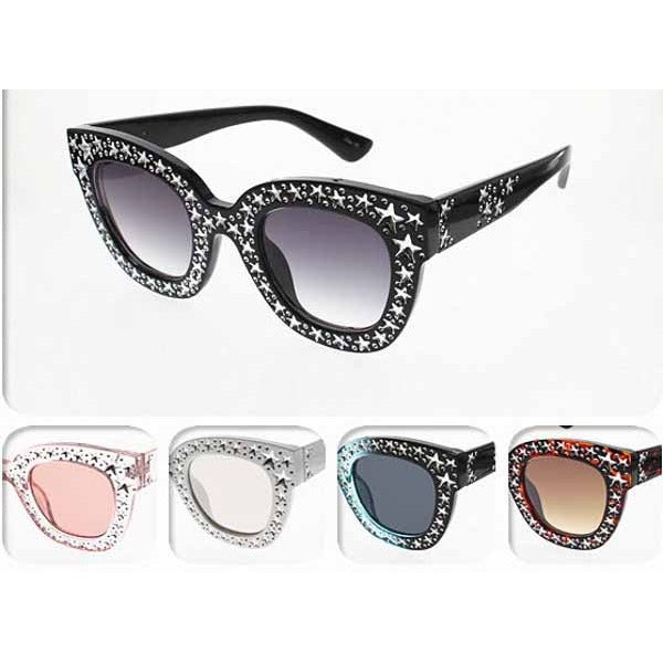 Rock Star Glasses with Stars on Frames, 12 Pairs