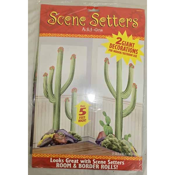 Cactus Scene Setter Decorations, 2 Pack