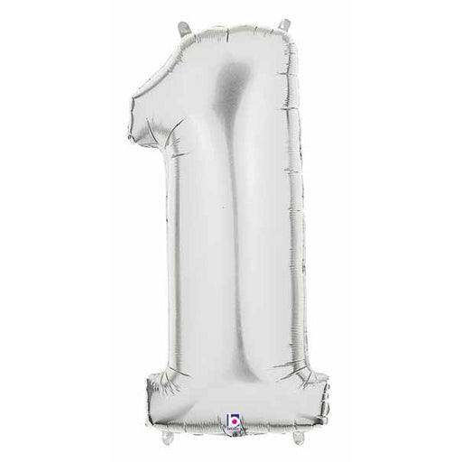 34" Silver Number 1 Megaloon Balloon
